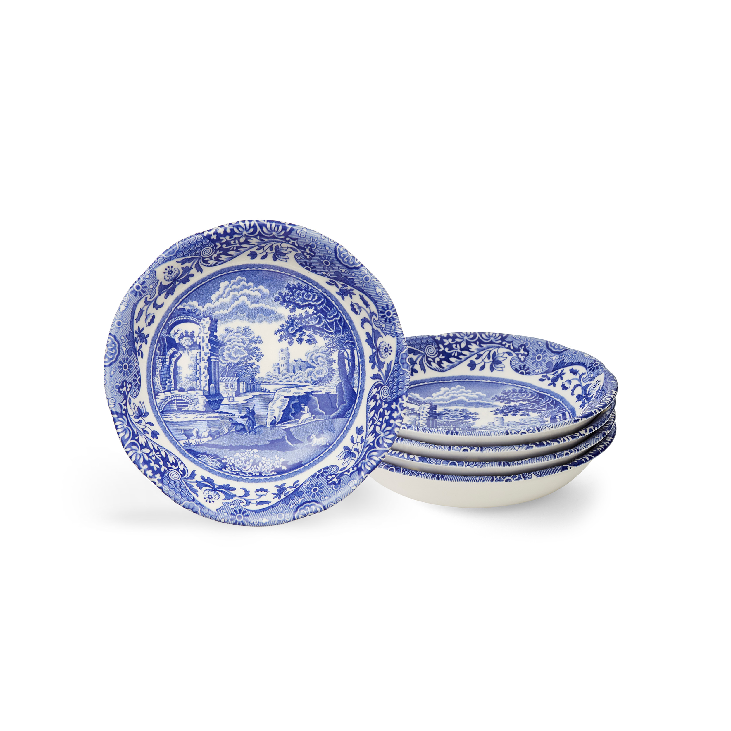 Blue Italian Cereal Bowls Set of 4 image number null